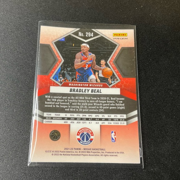 Bradley Beal Silver Prizm All NBA Mosaic Basketball - Picture 2 of 2